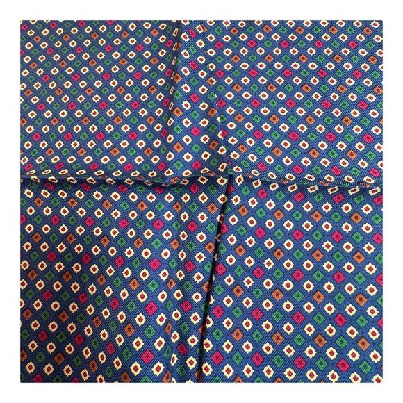Burberry Vintage Italy-Made 100% Silk Pocket Square Handkerchief Scarf Geometric - Picture 1 of 8